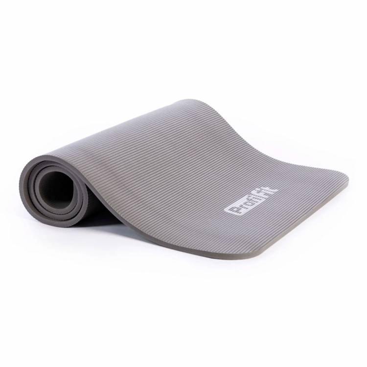 Коврик для фитнеса PROFI-FIT, 12 мм,  СОФТ ЛАЙН, серый