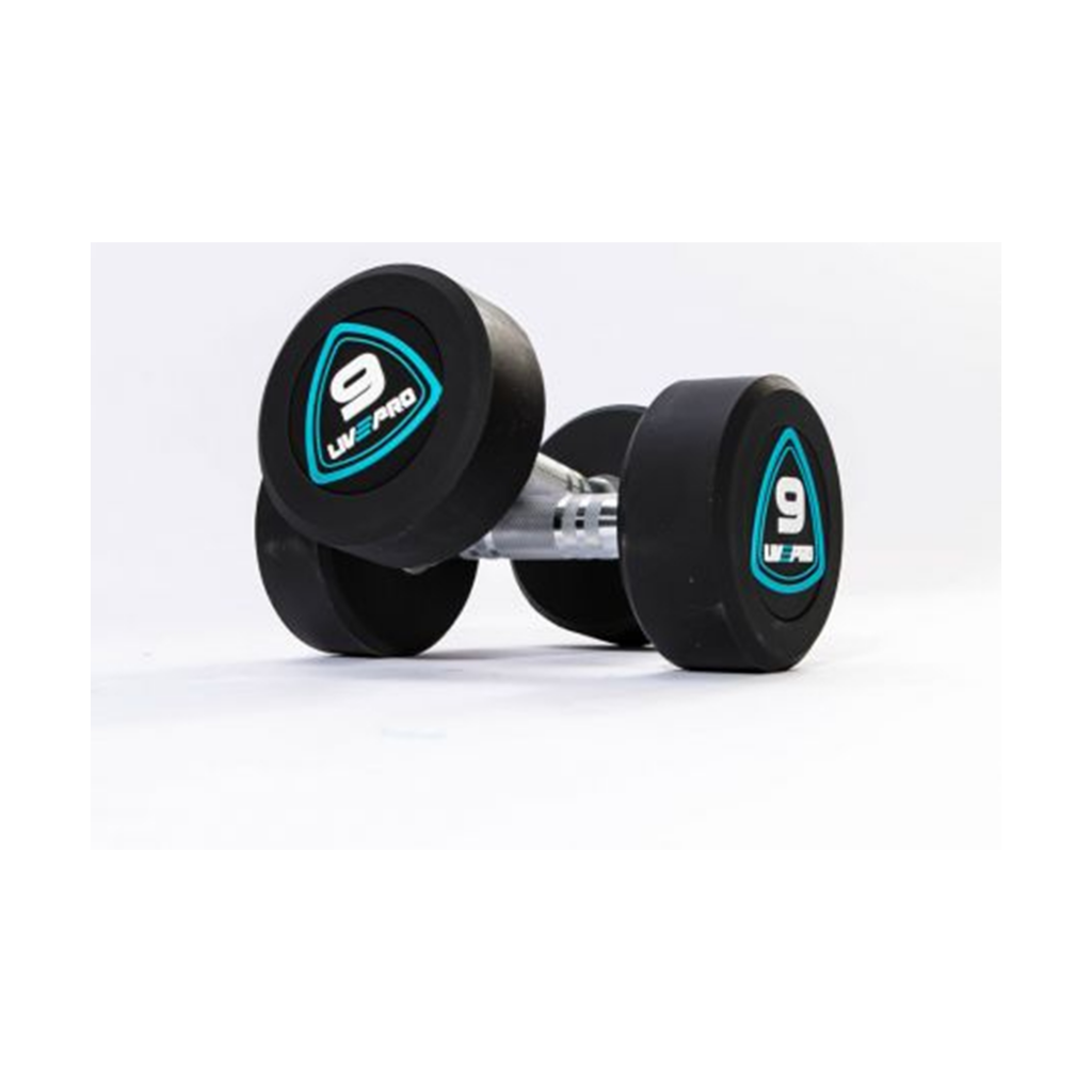 Гантели в уретане LIVEPRO Studio Dumbbells • 1 кг, черный/синий 