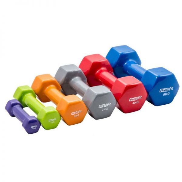 Гантель в виниловой оболочке • PROFI-FIT 1 кг, форма шестигранник, зеленый